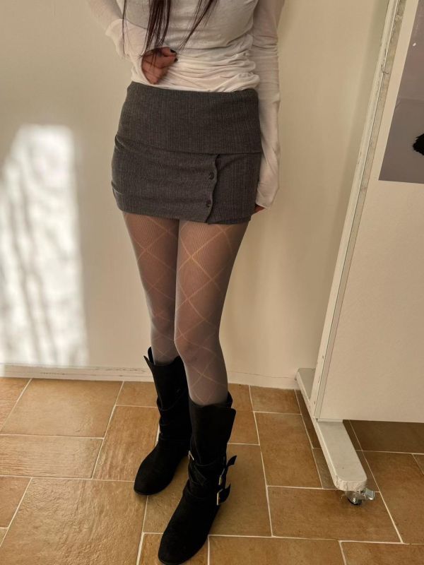 針織排扣短褲裙 