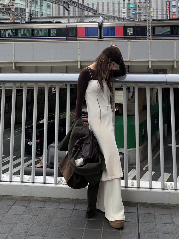 針織長版背心/顯瘦針織休閒褲 