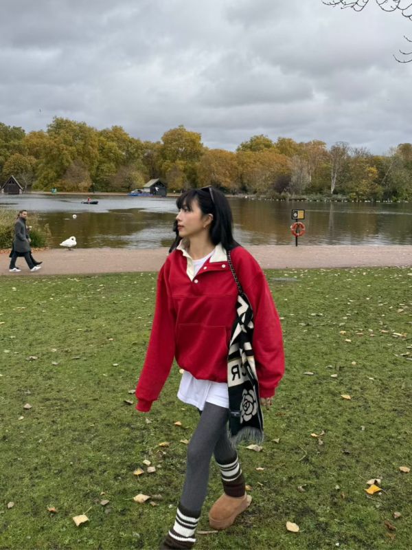 立領寬鬆休閒上衣 