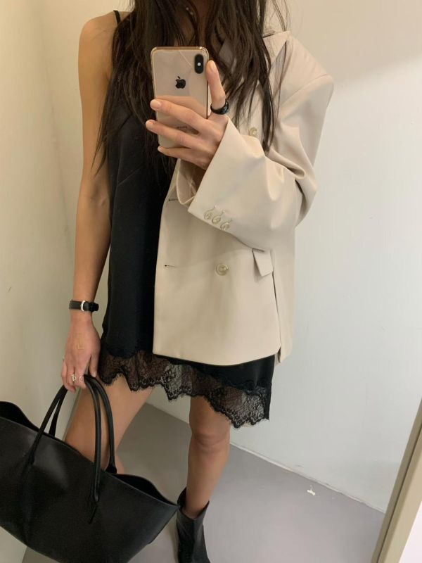 簡約雙排釦西裝外套 