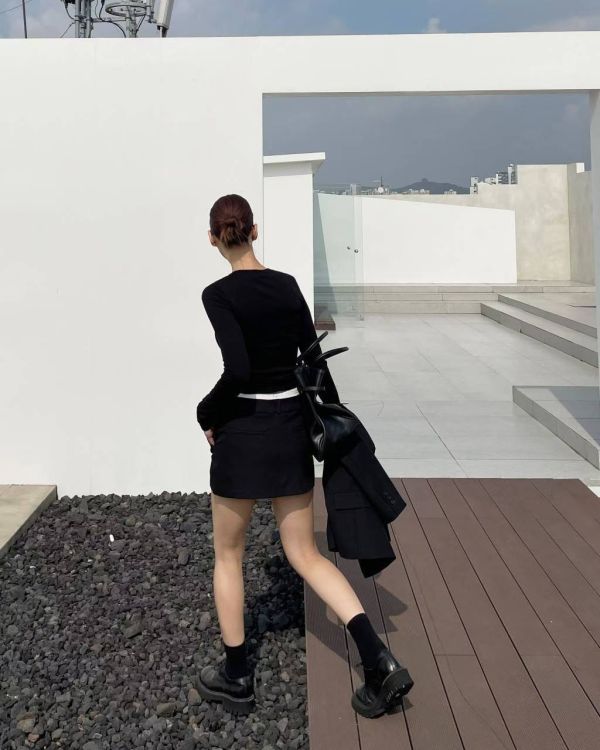 秋冬拼接西裝褲裙 