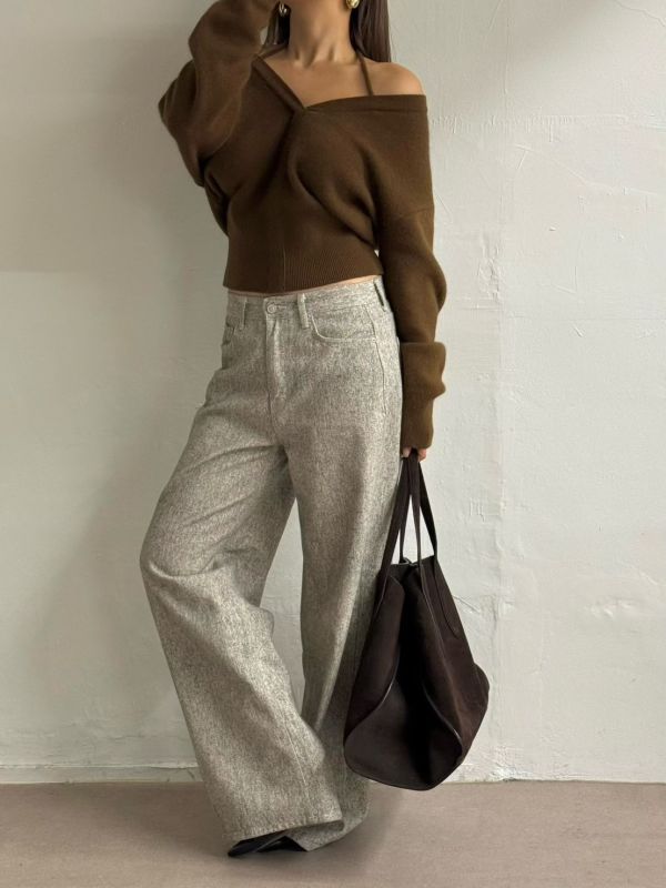 安哥拉羊毛繞脖上衣(羊毛65) 