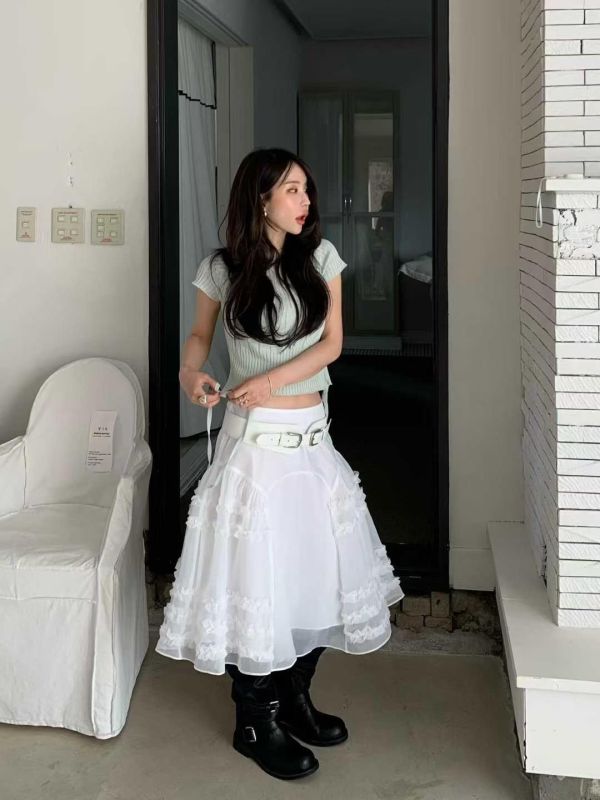 荷葉拼紗澎澎裙 