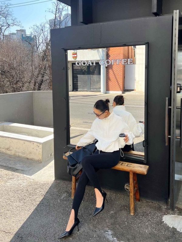 立領抽繩尼龍外套 