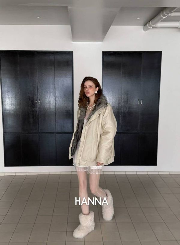 率性毛領毛絨寬鬆外套 