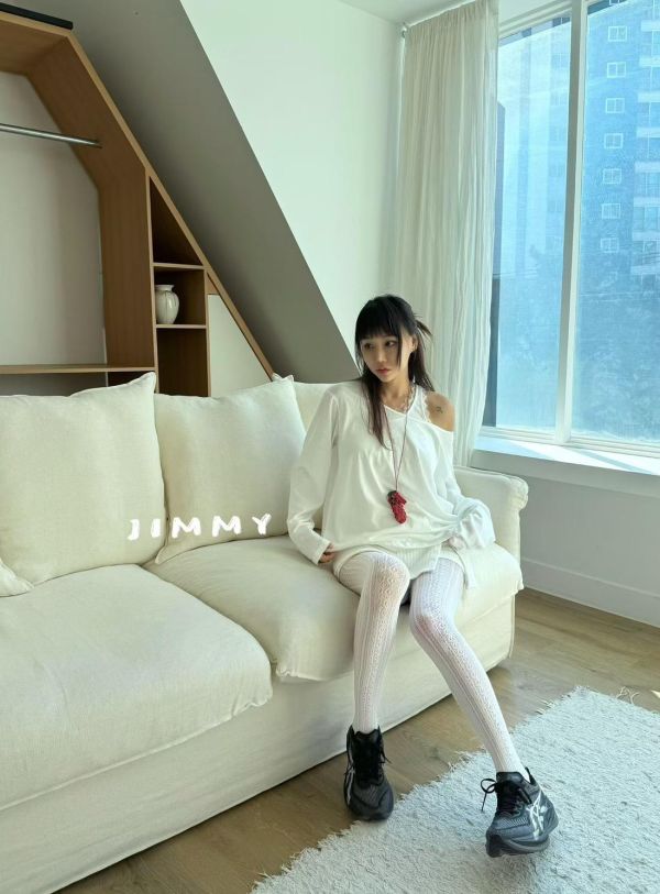 滾邊蕾絲背心+長袖上衣Set 