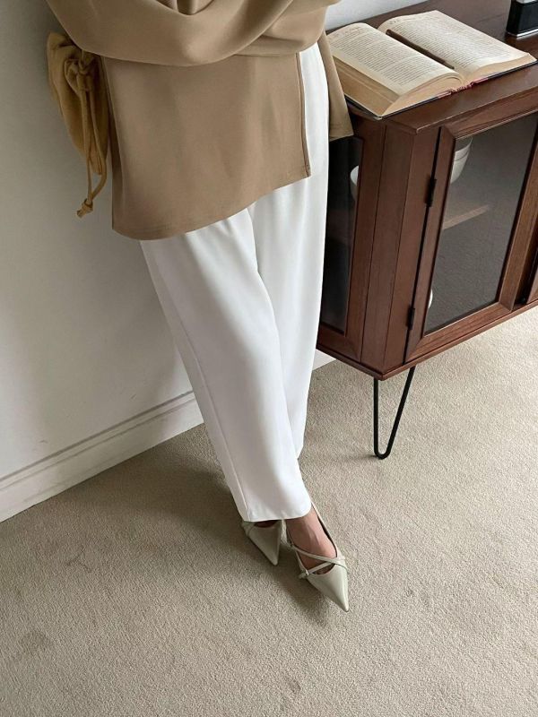 尖頭細扣帶皮革跟鞋(正常版/4公分) 