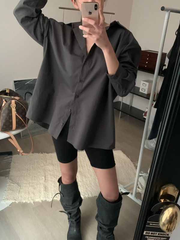 多種穿法扣腰挺版襯衫 