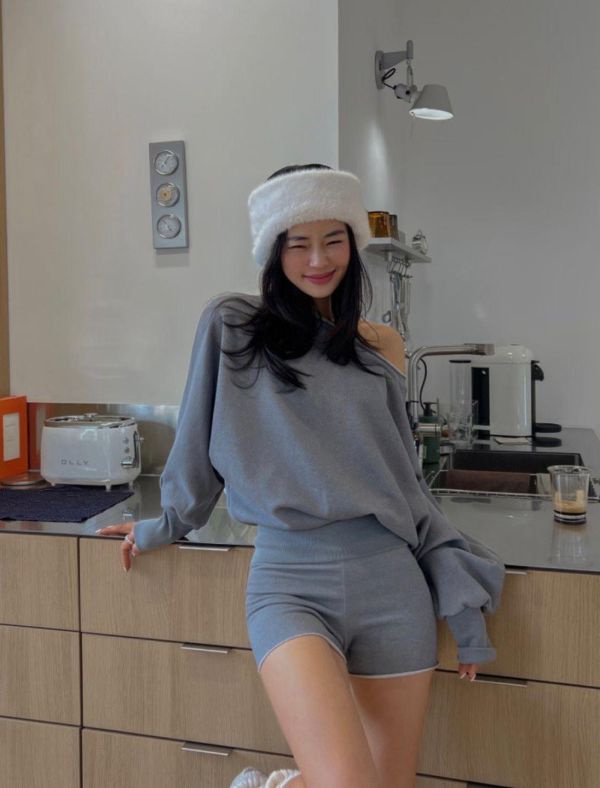 水洗斜肩衣+短褲SET 