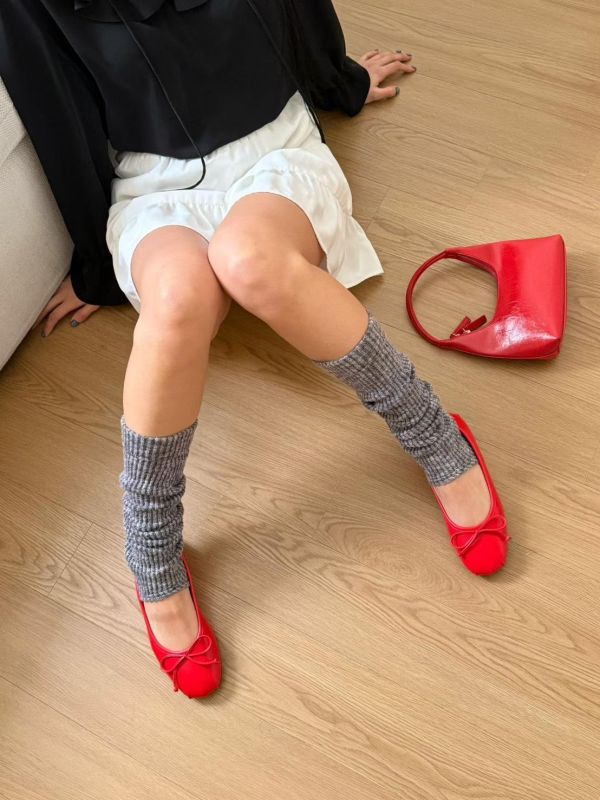 蝴蝶結圓頭平底娃娃鞋(偏小半號) 