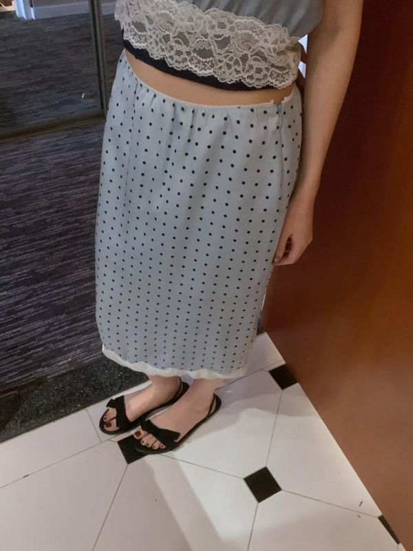 波點鬆緊腰半身裙 