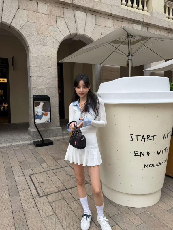 棉質坑條洋裝SET(附短褲) 