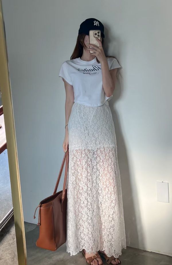 超爆美透膚蕾絲裙 