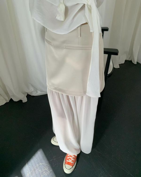 網紗拼接顯瘦長裙 