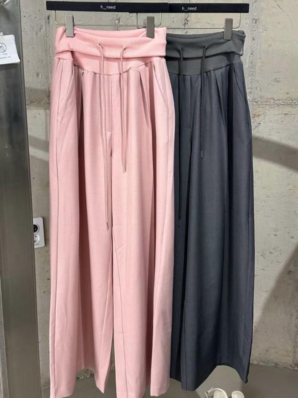 超顯瘦反摺涼感西裝長褲 