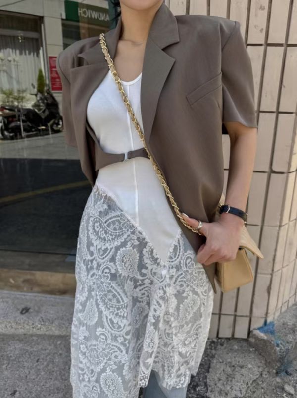短袖西裝外套+馬甲背心Set 