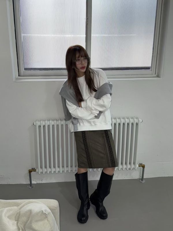 漸層蕾絲中長裙 