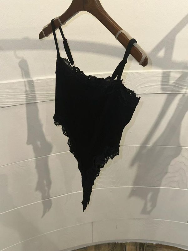 細肩蕾絲滾邊高腰連體衣 