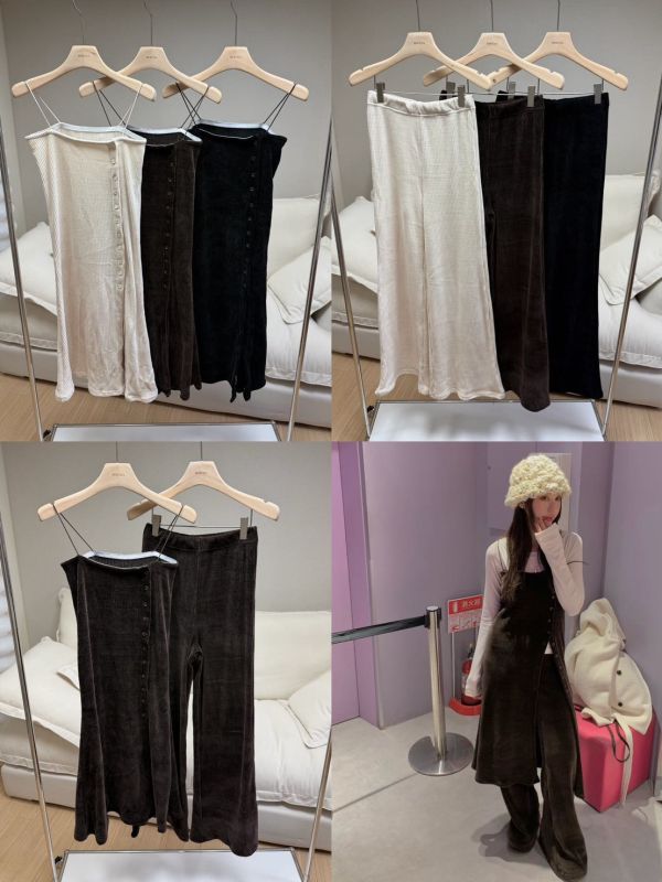 針織長版背心/顯瘦針織休閒褲 