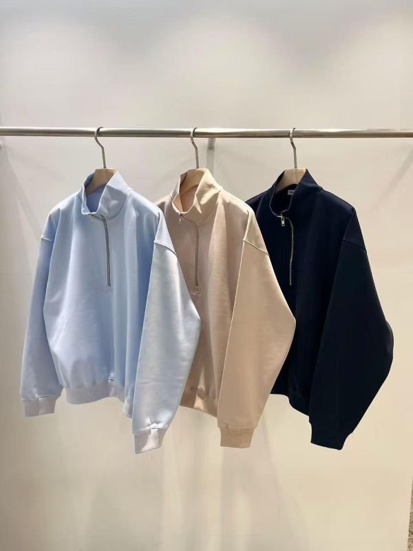 立領歐美風長袖上衣 