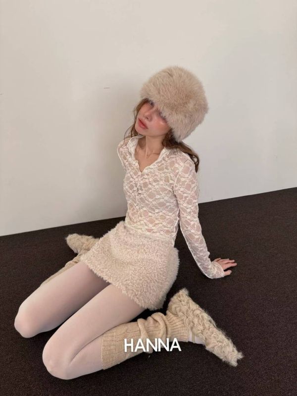 QQ羔羊毛傘狀褲裙 