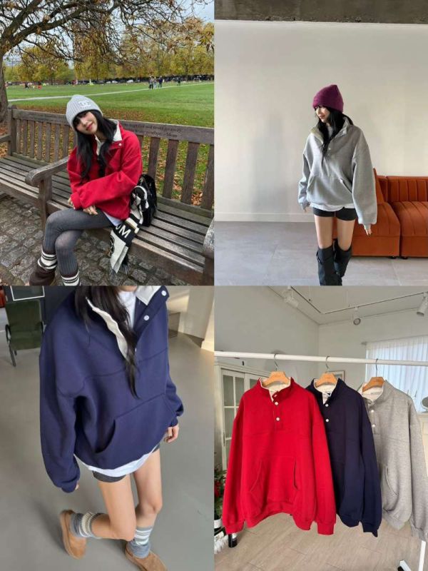 立領寬鬆休閒上衣 