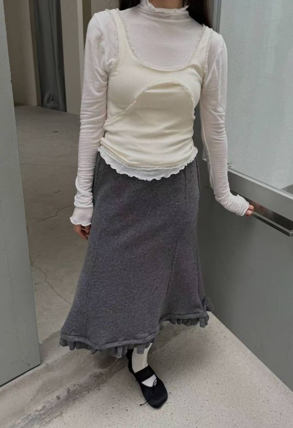 花邊裙襬半身裙 