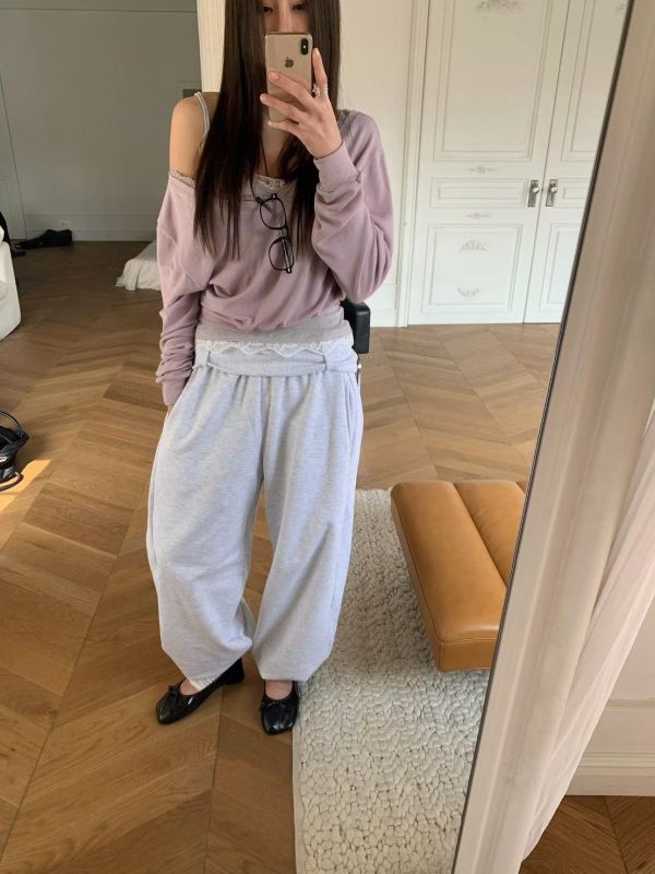 蕾絲棉質短版上衣 