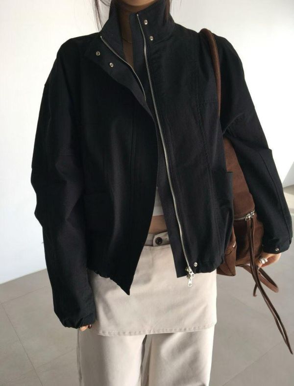 時髦立領挺版夾克外套 