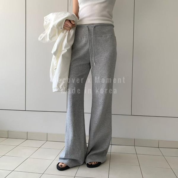 棉質休閒俐落直筒長褲 