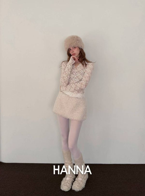 QQ羔羊毛傘狀褲裙 