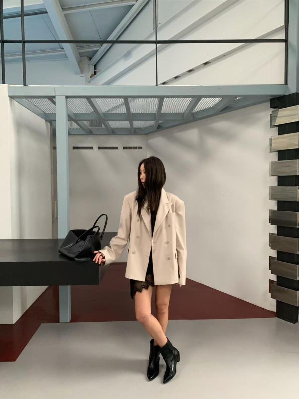 簡約雙排釦西裝外套 