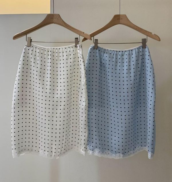 波點鬆緊腰半身裙 