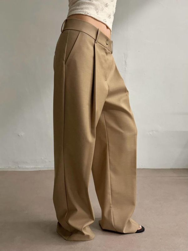 打摺西裝直筒褲 