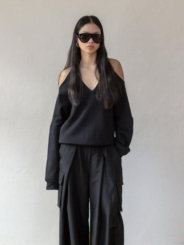 繞脖美背太空棉上衣 