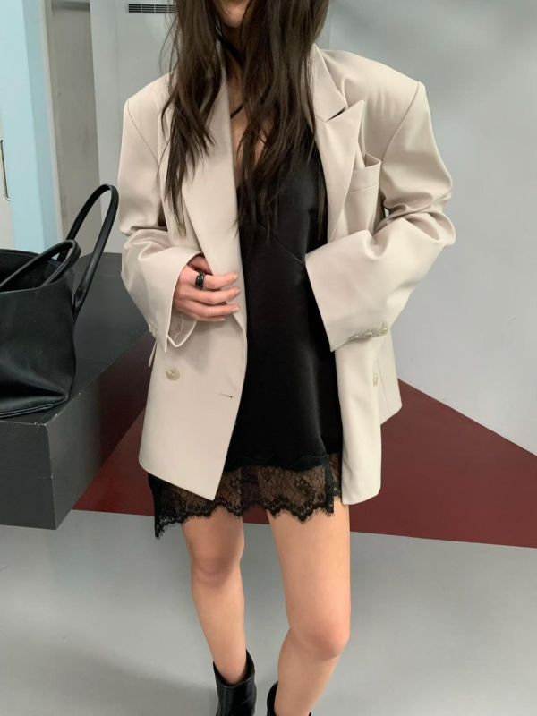 簡約雙排釦西裝外套 