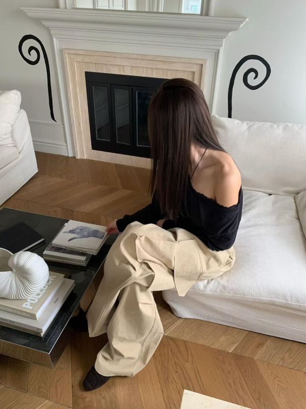 蕾絲棉質短版上衣 