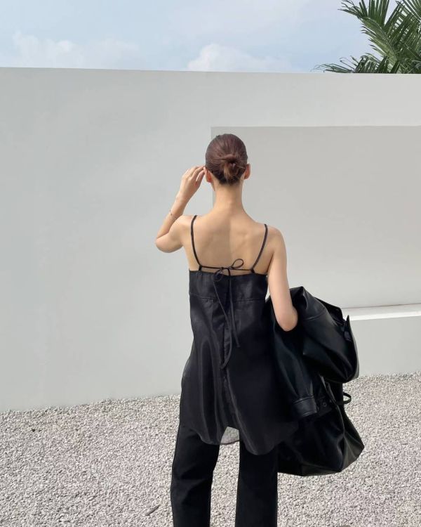 透紗吊帶小洋裝 