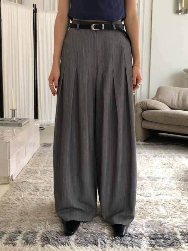 長腿落地寬版西裝長褲 