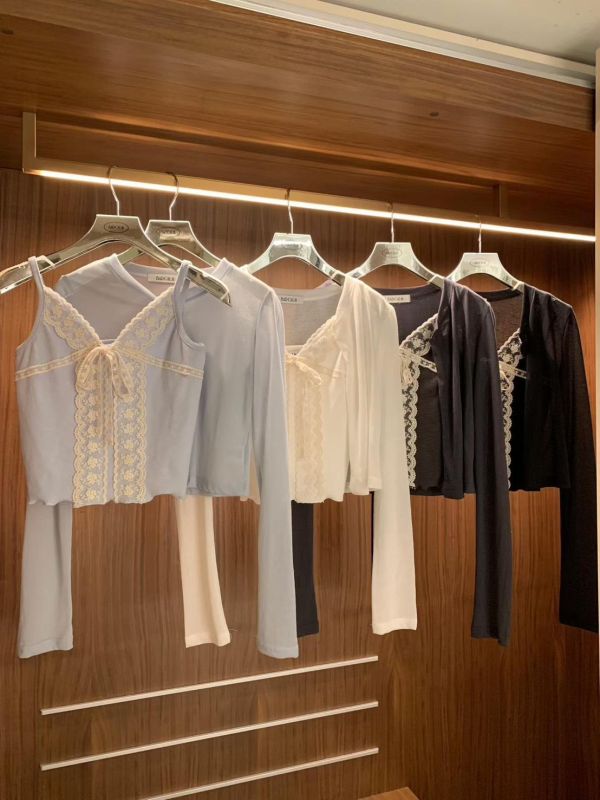 綁帶蕾絲背心+外套 