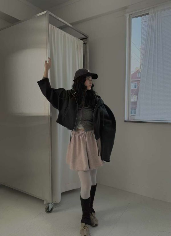 可愛鬆緊腰褲裙 