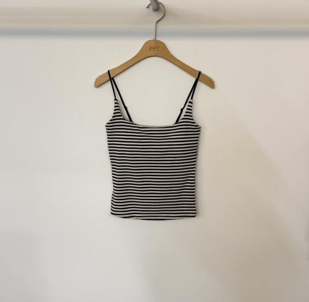 糖果色低領帶胸墊背心 