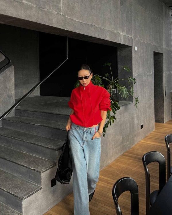 立領抽繩尼龍外套 