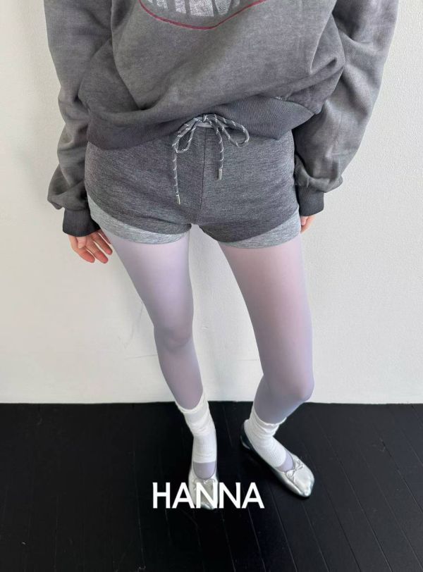 拼接設計針織小短褲 