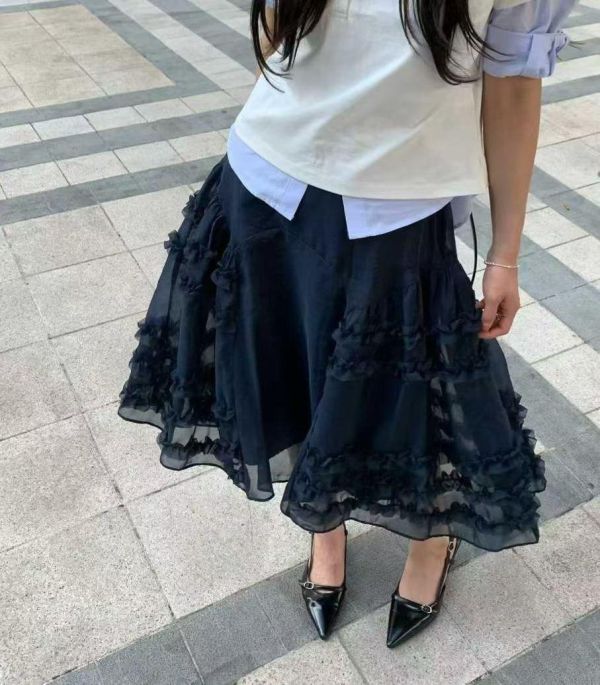 荷葉拼紗澎澎裙 