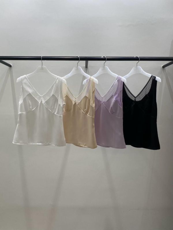 V領點點蕾絲緞面背心/點點蕾絲緞面小短褲 