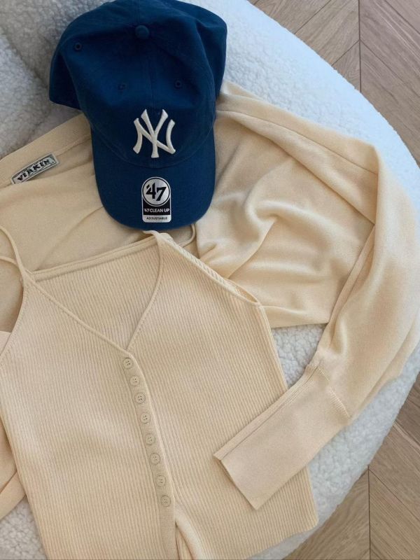 排釦細肩背心+小外罩SET 