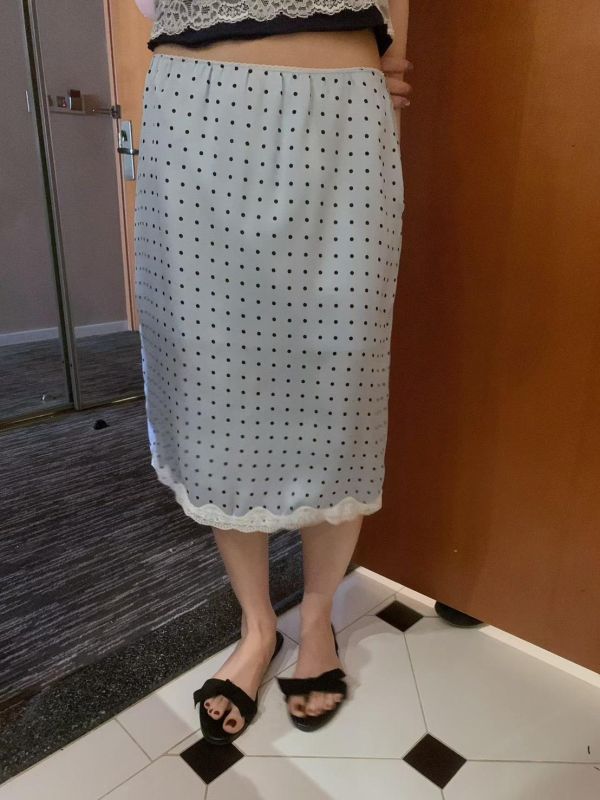 波點鬆緊腰半身裙 
