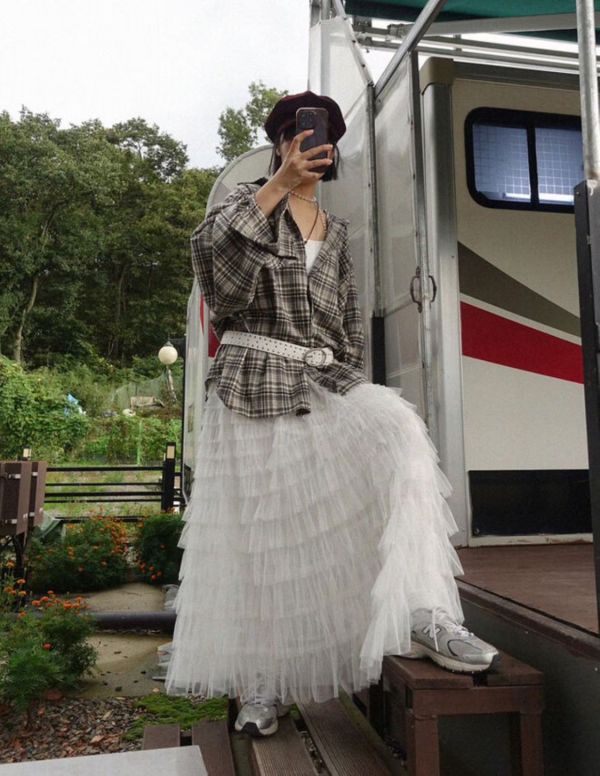 顯瘦澎澎蛋糕長裙 