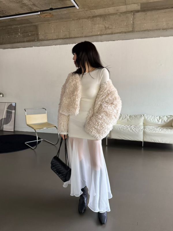 極美法式拚接斜領洋裝 